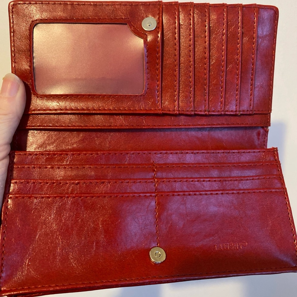 Lavishy Red Leather Dog Vegan Wallet - Picture 5 of 8